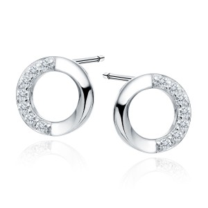 Cercei argint cerc 8 mm cu pietre DiAmanti Z2003ER_W-DIA (Argint 925‰ 1,1 g.)
